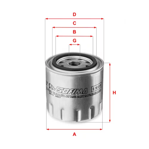 Olejový filter SOFIMA S 1610 R