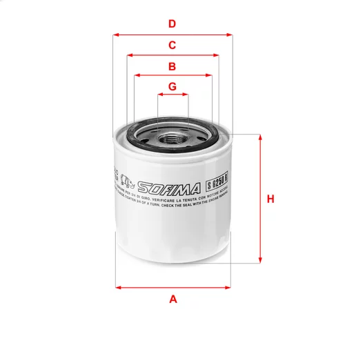 Olejový filter SOFIMA S 6250 R