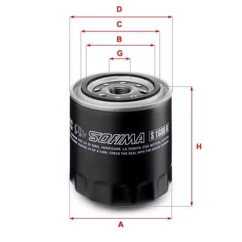 Olejový filter SOFIMA S 1600 R