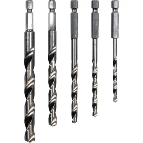 HSS SADA VŔTAČOV DO KOVU, 5 KS, 4-10 MM, ŠESTIHRANNÁ RÚČKA 1/4''