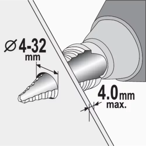 KROKOVACÍ VŔTAČ 4-32MM /Sthor/ - obr. 3