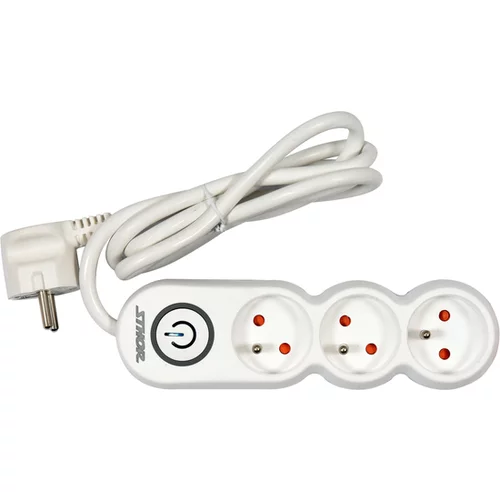 PREDLŽOVACÍ KÁBEL NAPÁJACÍ PÁS 3 ZÁSUVKY S UZEMŇOVACÍM SPÍNAČOM 1,5M 1,5MM2