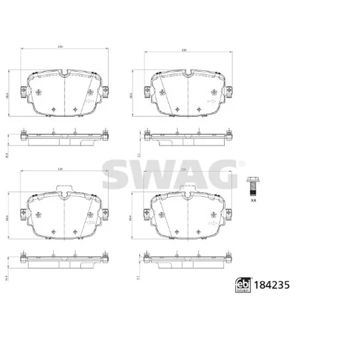 Sada brzdových platničiek kotúčovej brzdy SWAG 33 10 9325