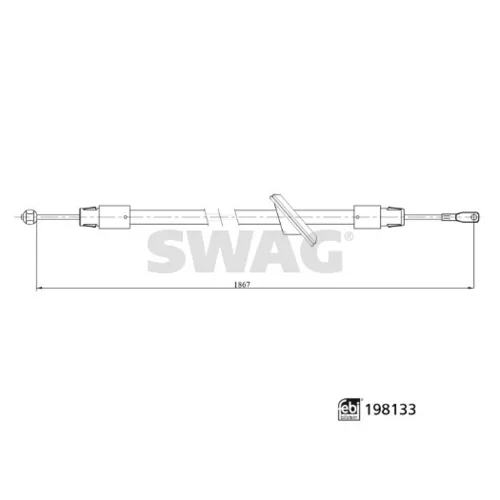 Ťažné lanko parkovacej brzdy SWAG 33 11 2879