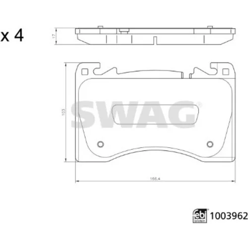 Sada brzdových platničiek kotúčovej brzdy SWAG 33 11 4548
