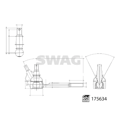 Hlava/čap spojovacej tyče riadenia 33 10 2992 /SWAG/ - obr. 1