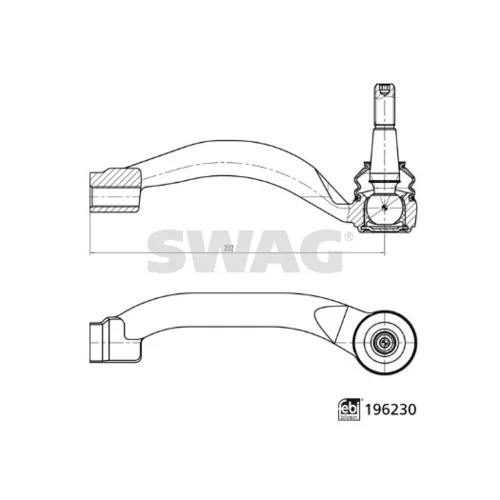 Hlava/čap spojovacej tyče riadenia SWAG 33 11 2067