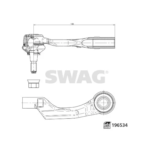 Hlava/čap spojovacej tyče riadenia SWAG 33 11 2218