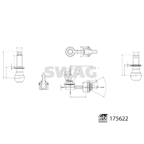 Tyč/Vzpera stabilizátora 33 10 2983 /SWAG/ - obr. 1