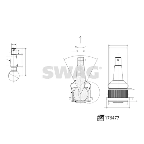 Zvislý/nosný čap 33 10 3569 /SWAG/ - obr. 2