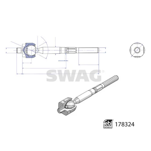 Axiálny čap tiahla riadenia 33 10 4469 /SWAG/ - obr. 2