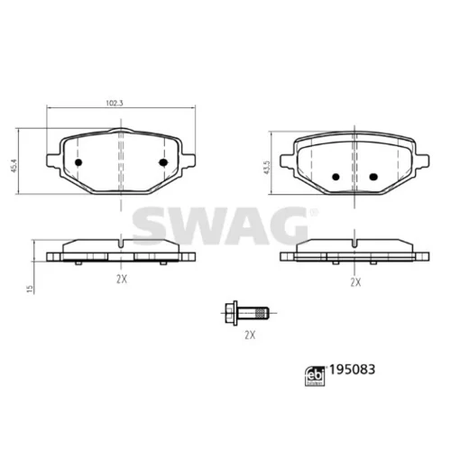 Sada brzdových platničiek kotúčovej brzdy SWAG 33 11 1858