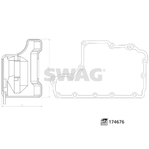Sada hydraulického filtra automatickej prevodovky 33 10 2327 /SWAG/ - obr. 2