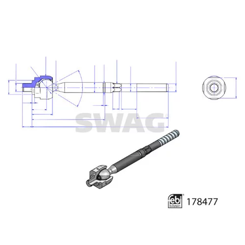 Axiálny čap tiahla riadenia 33 10 4545 /SWAG/ - obr. 1