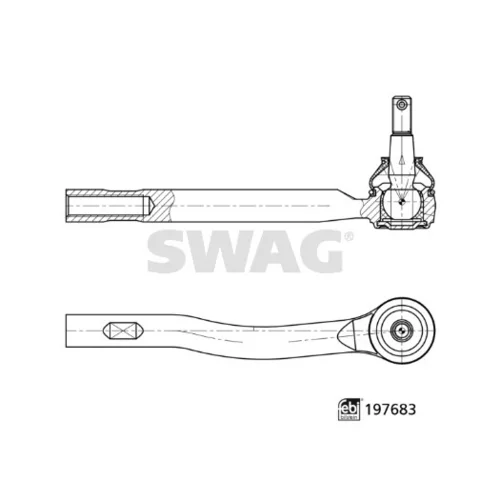 Hlava/čap spojovacej tyče riadenia SWAG 33 11 2689