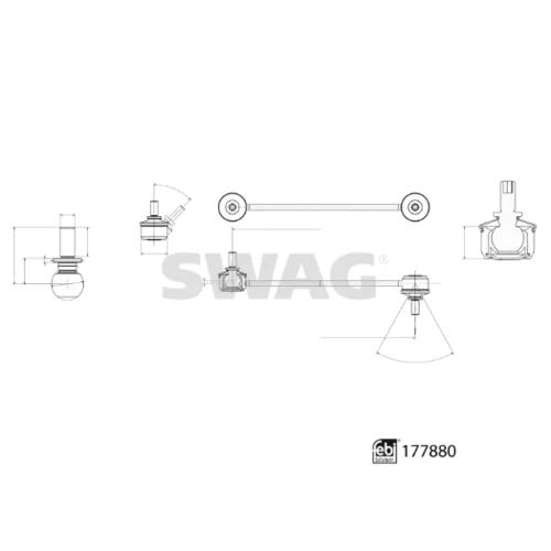 Tyč/Vzpera stabilizátora 33 10 4347 /SWAG/ - obr. 1
