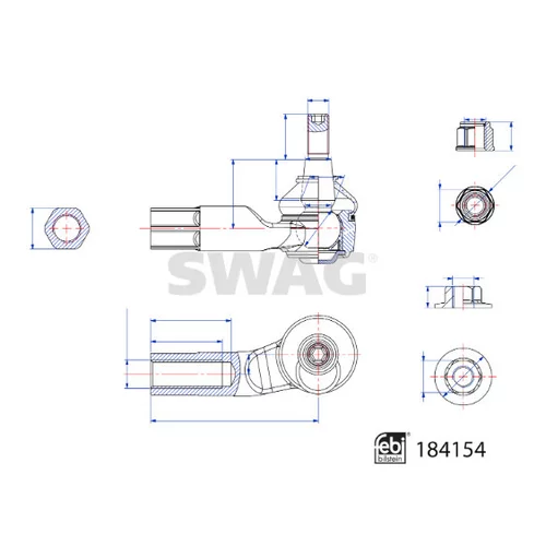Hlava/čap spojovacej tyče riadenia 33 10 9286 /SWAG/ - obr. 2