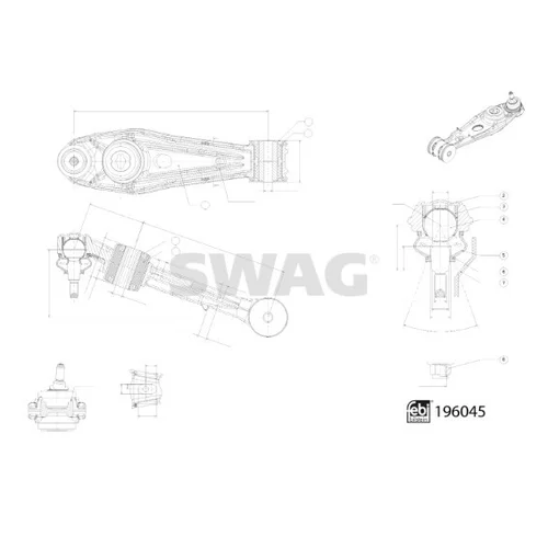 Rameno zavesenia kolies SWAG 33 11 1955