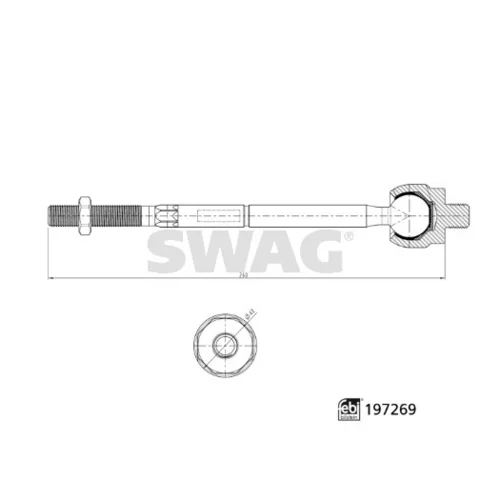 Axiálny čap tiahla riadenia SWAG 33 11 2538