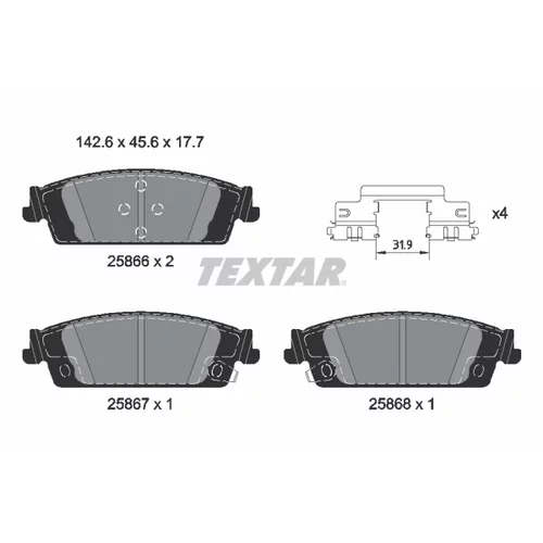 Sada brzdových platničiek kotúčovej brzdy 2586601 /TEXTAR/ - obr. 1