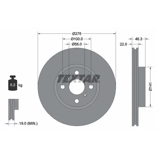 Sada bŕzd, Kotúčová brzda 2582301-1562-00 /TEXTAR/ - obr. 2