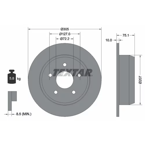 Sada bŕzd, Kotúčová brzda 2333901-1137-00 /TEXTAR/ - obr. 2