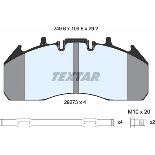 Sada brzdových platničiek kotúčovej brzdy 2927301 /TEXTAR/ - obr. 1