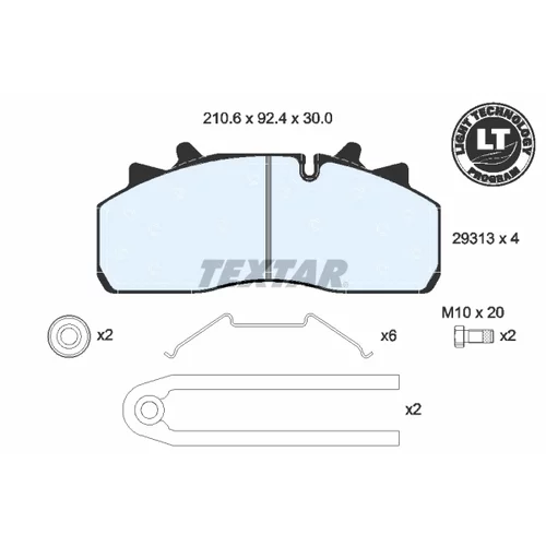Sada brzdových platničiek kotúčovej brzdy 2931302 /TEXTAR/ - obr. 1
