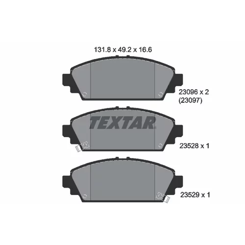 Sada brzdových platničiek kotúčovej brzdy 2309601 /TEXTAR/