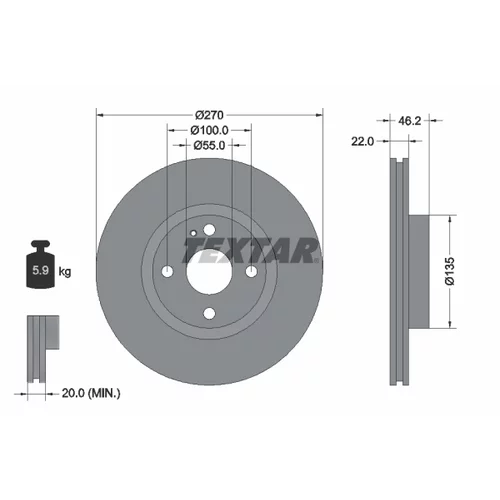 Sada bŕzd, Kotúčová brzda 2386301-1759-00 /TEXTAR/ - obr. 2