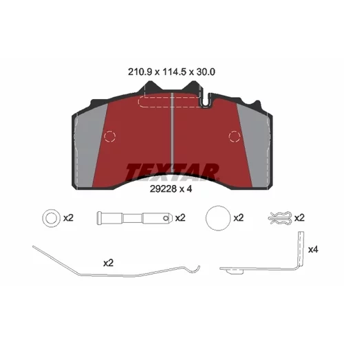 Sada brzdových platničiek kotúčovej brzdy 2922801 /TEXTAR/ - obr. 1