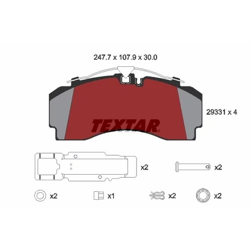 Sada brzdových platničiek kotúčovej brzdy 2933101 /TEXTAR/ - obr. 1