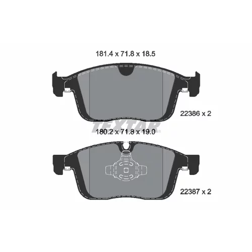 Sada brzdových platničiek kotúčovej brzdy 2238601 /TEXTAR/