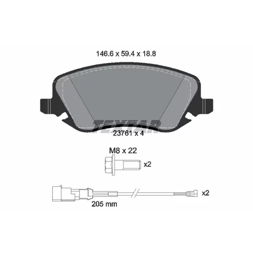 Sada brzdových platničiek kotúčovej brzdy 2376101 /TEXTAR/