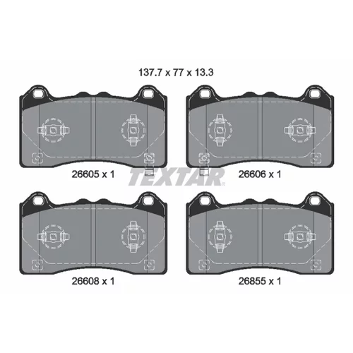 Sada brzdových platničiek kotúčovej brzdy 2660501 /TEXTAR/