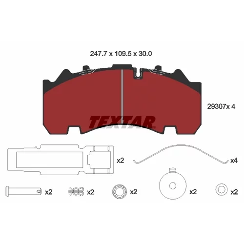 Sada brzdových platničiek kotúčovej brzdy 2930701 /TEXTAR/ - obr. 1