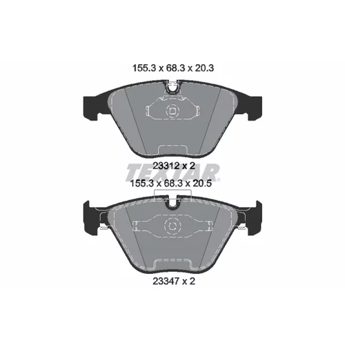 Sada brzdových platničiek kotúčovej brzdy 2331207 /TEXTAR/ - obr. 1