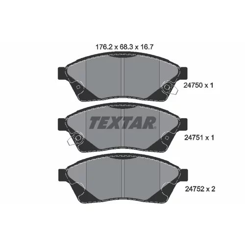Sada brzdových platničiek kotúčovej brzdy TEXTAR 2475001