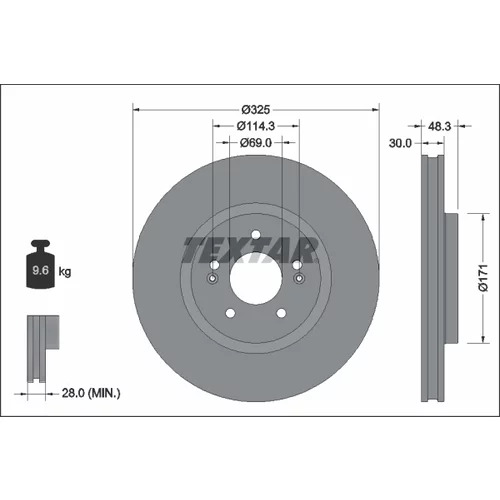 Sada bŕzd, Kotúčová brzda 2673101-3371-00 /TEXTAR/ - obr. 2