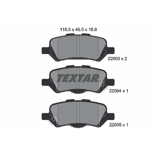 Sada brzdových platničiek kotúčovej brzdy TEXTAR 2200301