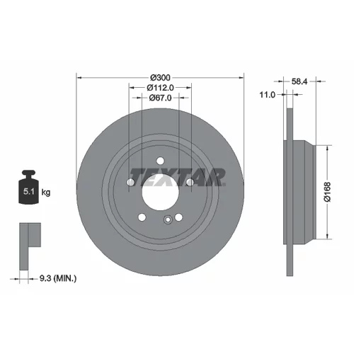 Sada bŕzd, Kotúčová brzda 2307801-0994-00 /TEXTAR/ - obr. 2