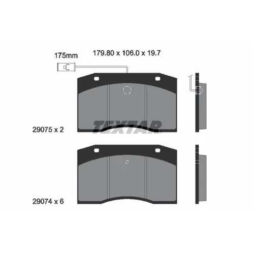 Sada brzdových platničiek kotúčovej brzdy 2907503 /TEXTAR/ - obr. 1