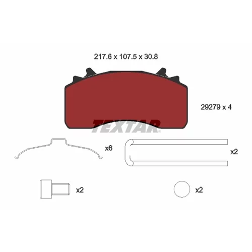 Sada brzdových platničiek kotúčovej brzdy 2927901 /TEXTAR/ - obr. 1