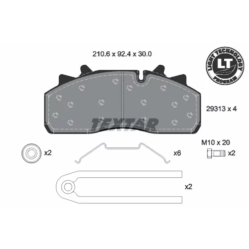 Sada brzdových platničiek kotúčovej brzdy 2931303 /TEXTAR/ - obr. 1