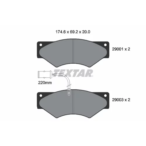 Sada brzdových platničiek kotúčovej brzdy 2900102 /TEXTAR/ - obr. 1