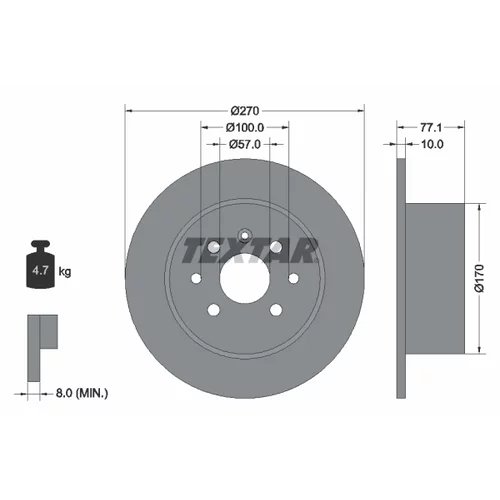 Brzdový kotúč TEXTAR 92054700
