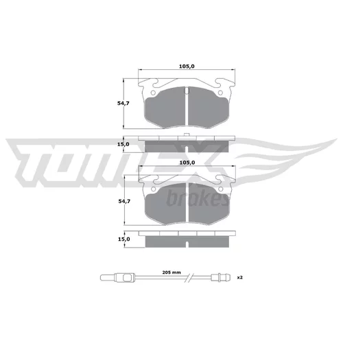 Sada brzdových platničiek kotúčovej brzdy TX 10-512 (TOMEX Brakes)
