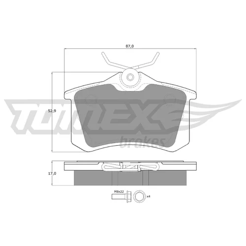 Sada brzdových platničiek kotúčovej brzdy TOMEX Brakes TX 10-781