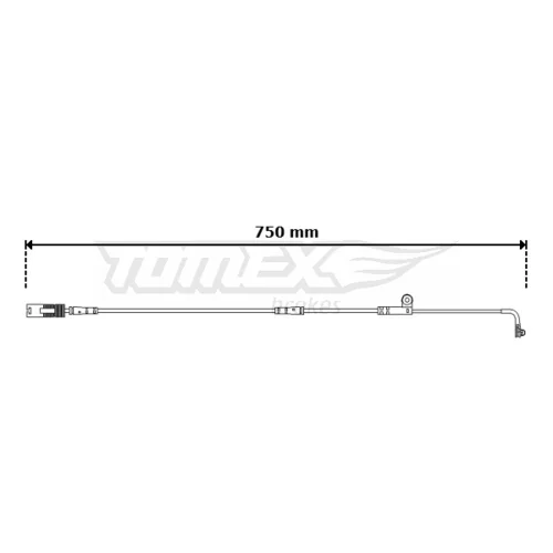Výstražný kontakt opotrebenia brzdového obloženia TOMEX Brakes TX 30-74