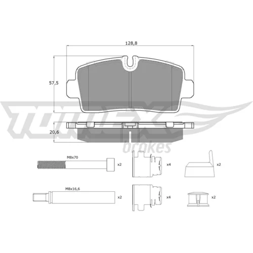 Sada brzdových platničiek kotúčovej brzdy TOMEX Brakes TX 60-83